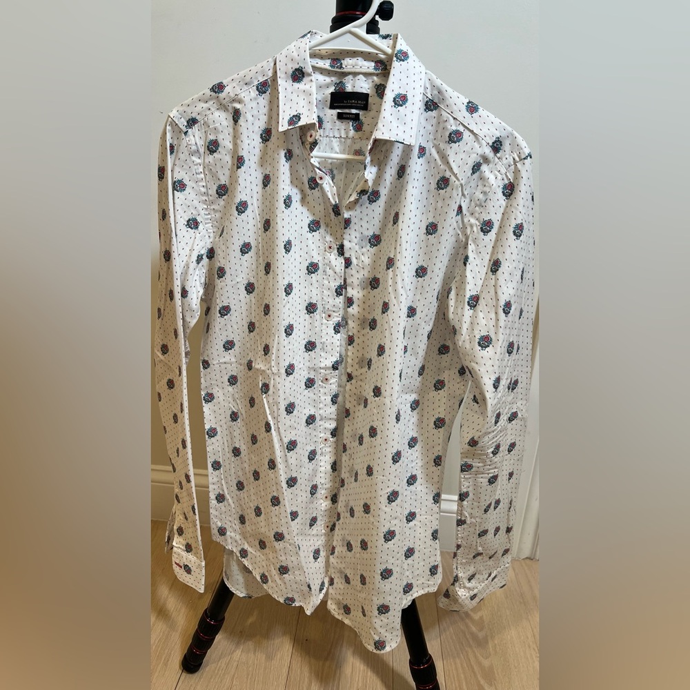 White Shirt with Floral Print